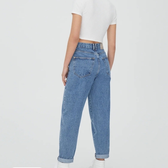 Pull&Bear High-Rise Wide Leg Slouchy Jeans Sz 0 - Picture 3 of 14